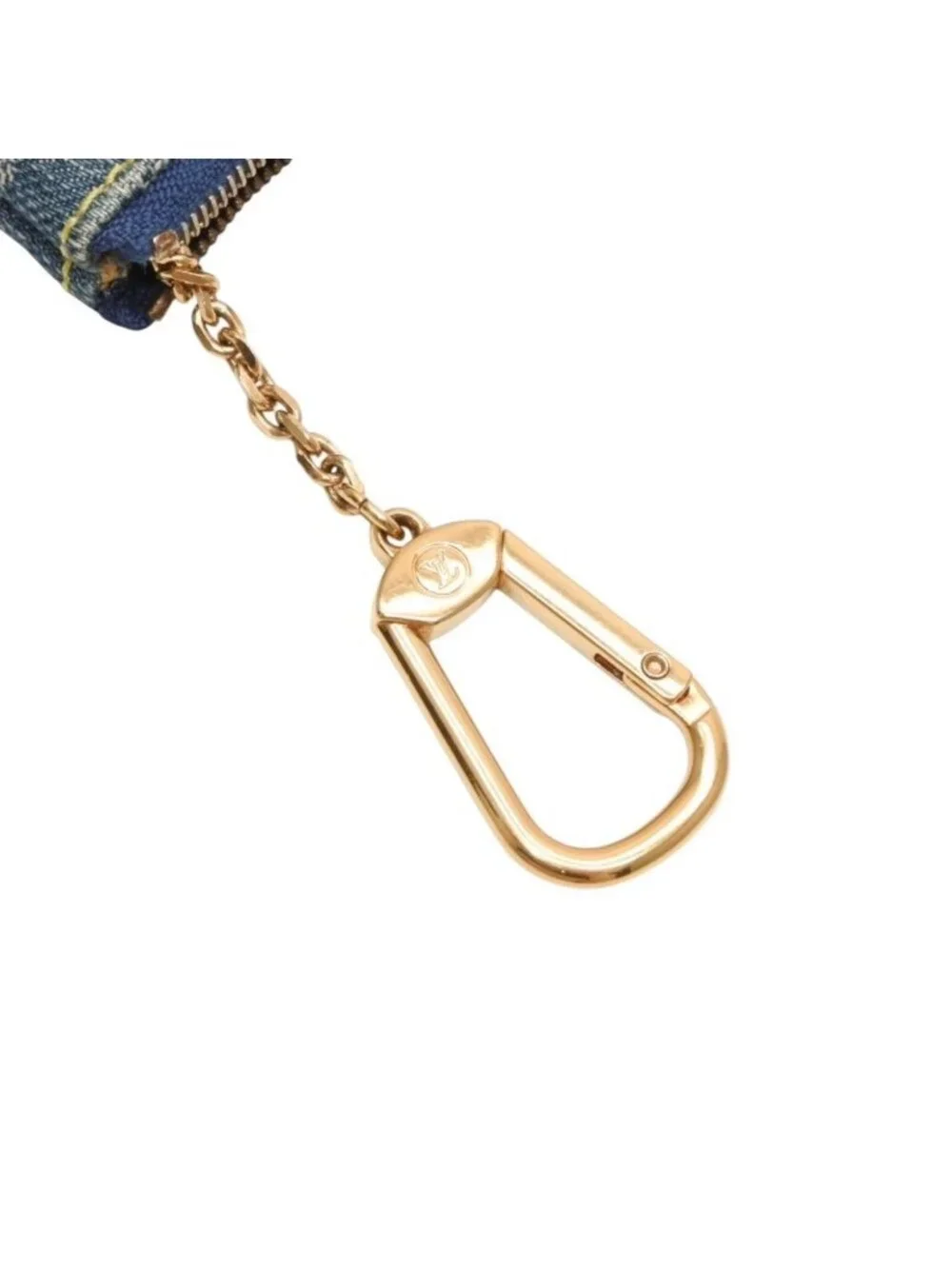 Louis Vuitton Monogram Denim Pochette Cles Coin Purse Blue